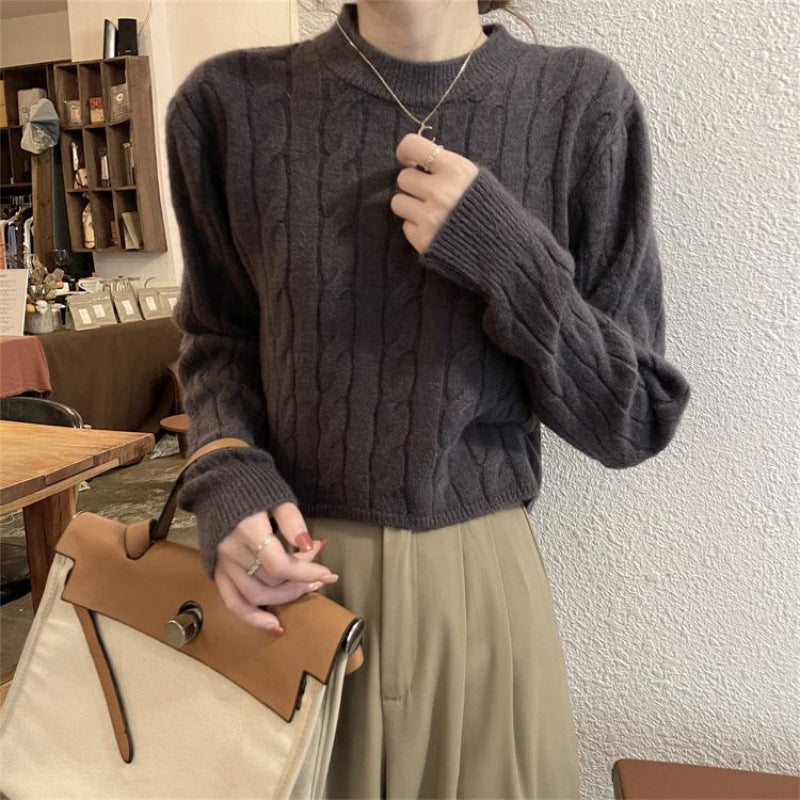 Damen Grobstrickpullover mit strukturiertem Zopfmuster und lässigem Schnitt Drune