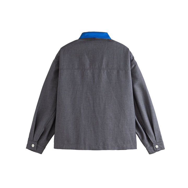 Herren Oversize Worker-Jacke mit Kontrastkragen Drune