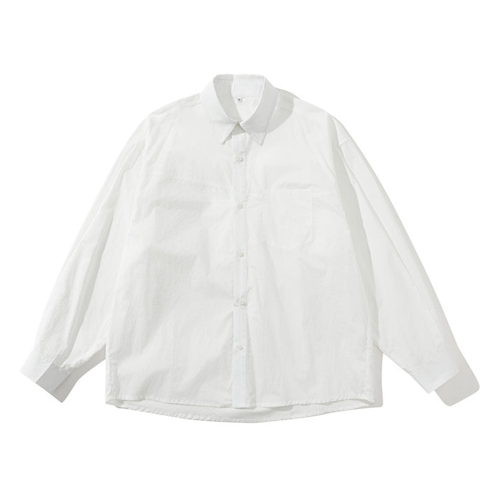 Unisex Leichtes Oversize-Hemd im Boxy-Cut mit Brusttasche und abgerundetem Saum Drune