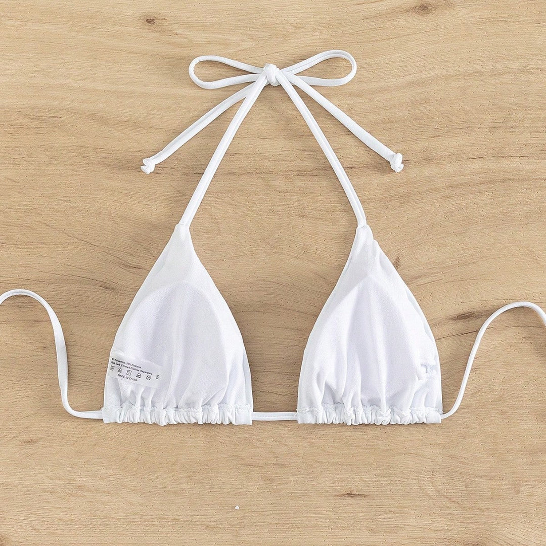 Damen Triangel-Bikinioberteil mit verstellbaren Trägern und elastischem Bund Drune