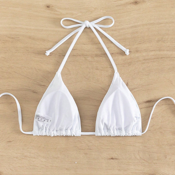 Damen Triangel-Bikinioberteil mit verstellbaren Trägern und elastischem Bund Drune