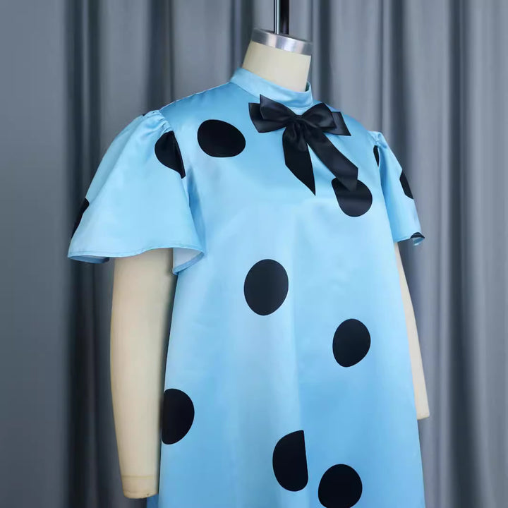 Damen Verspieltes Punktekleid mit schickem Schleifendetail Drune
