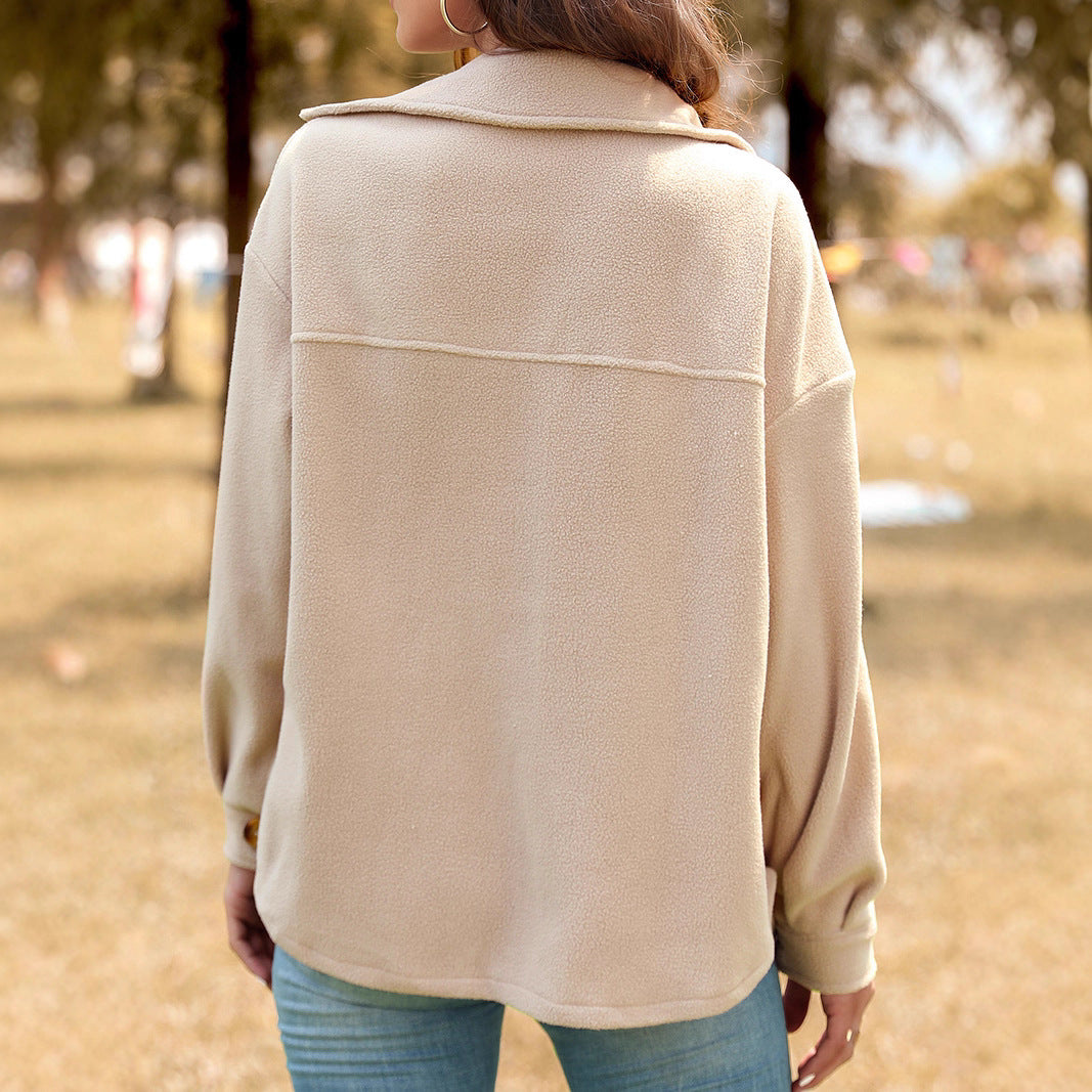 Damen Flauschige Oversized Jacke Drune