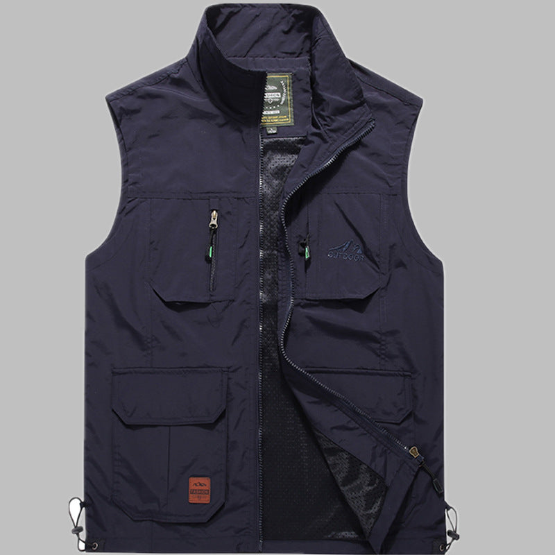 Herren Outdoor‑Utility‑Weste mit multifunktionalen Taschen und atmungsaktivem Meshfutter Drune