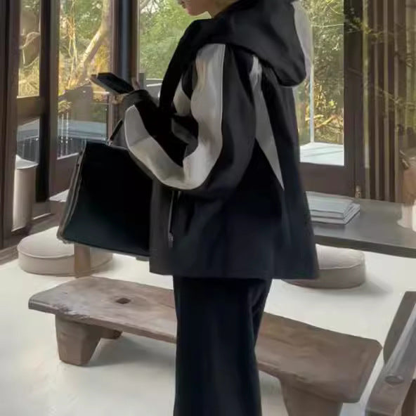 Damen Urbanes Übergangsjacke mit hohem Kragen Drune