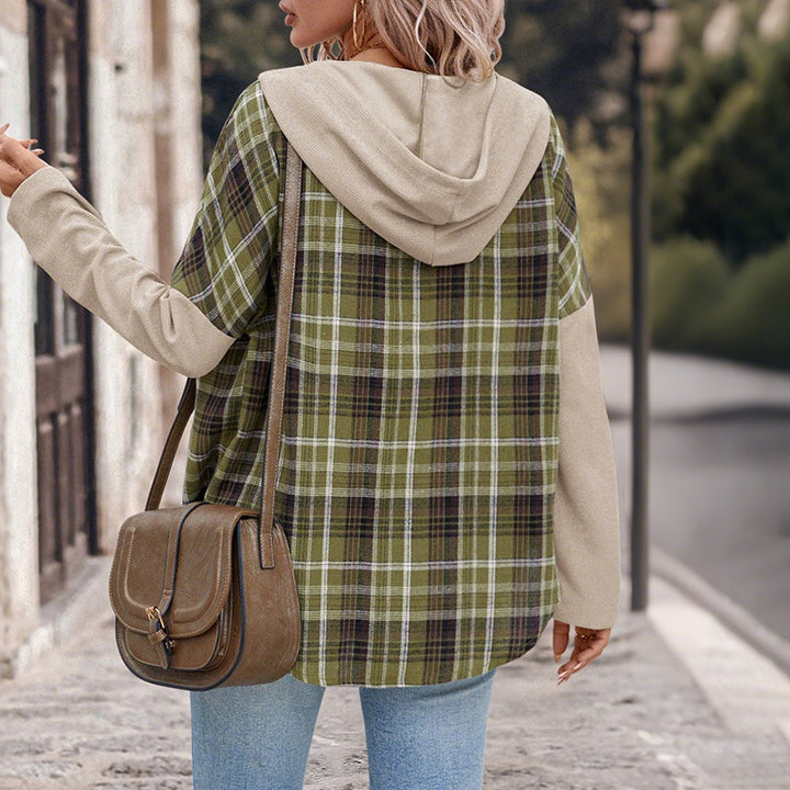Damen Lässige Karierte Overshirt Drune