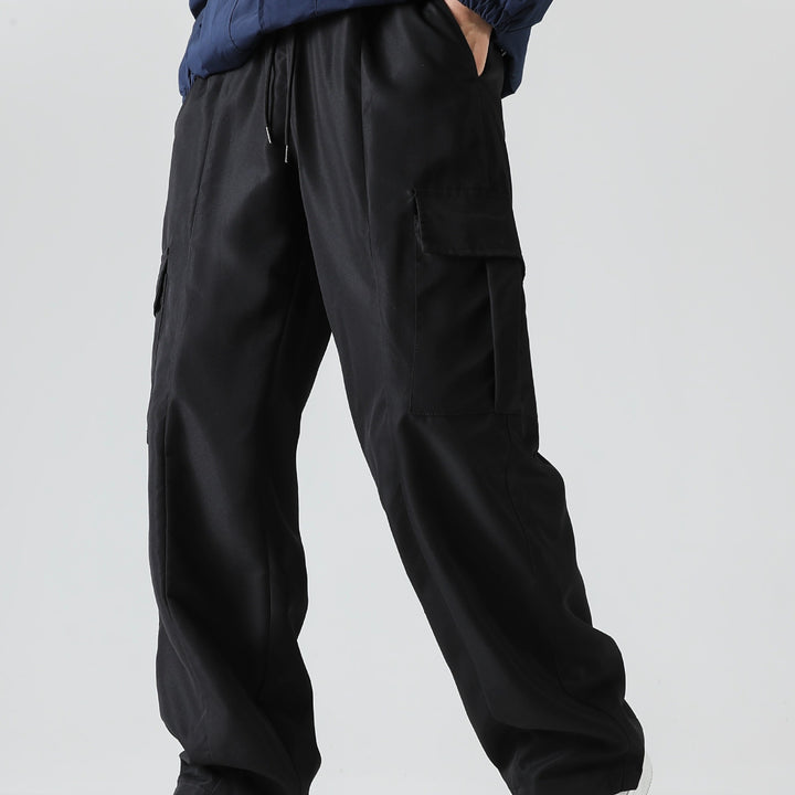 Herren Tapered Cargo-Jogginghose mit flachem Tunnelzug, Mehrfachtaschen & schmalem Knöchelsaum Drune