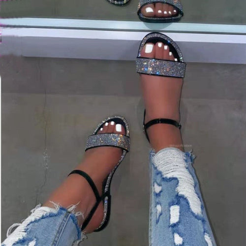 Damen Glamouröse Sandalen mit funkelnden Strassverzierungen und komfortablem Fußbett Drune