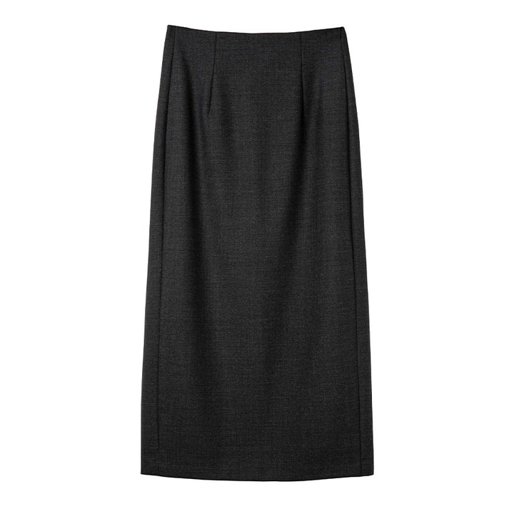Damen Maxirock aus Feinstrick mit geradem Fall und hoher Taille Drune