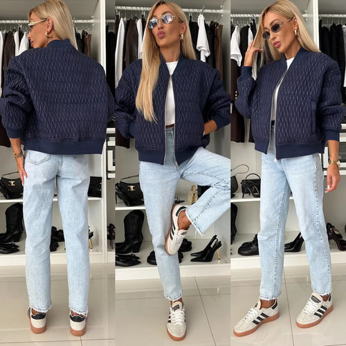 Damen Steppjacke im lässigen Oversized-Stil mit besonderen Steppdetails Drune