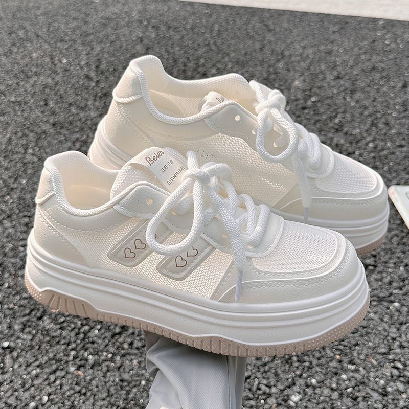 Damen Plateau‑Sneaker mit dicker Wedgesohle und Herz‑Applikation Drune