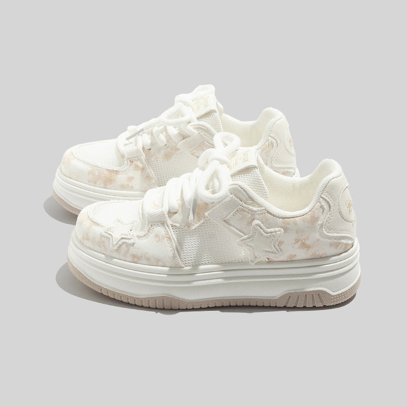 Damen Sneakers im sportlichen Style mit dekorativem Sternen-Muster und atmungsaktiven Obermaterialien Drune
