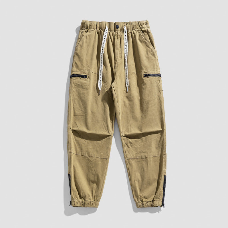 Herren Utility-Cargohose mit elastischem Bund, Tunnelzug und Reißverschlusstaschen Drune