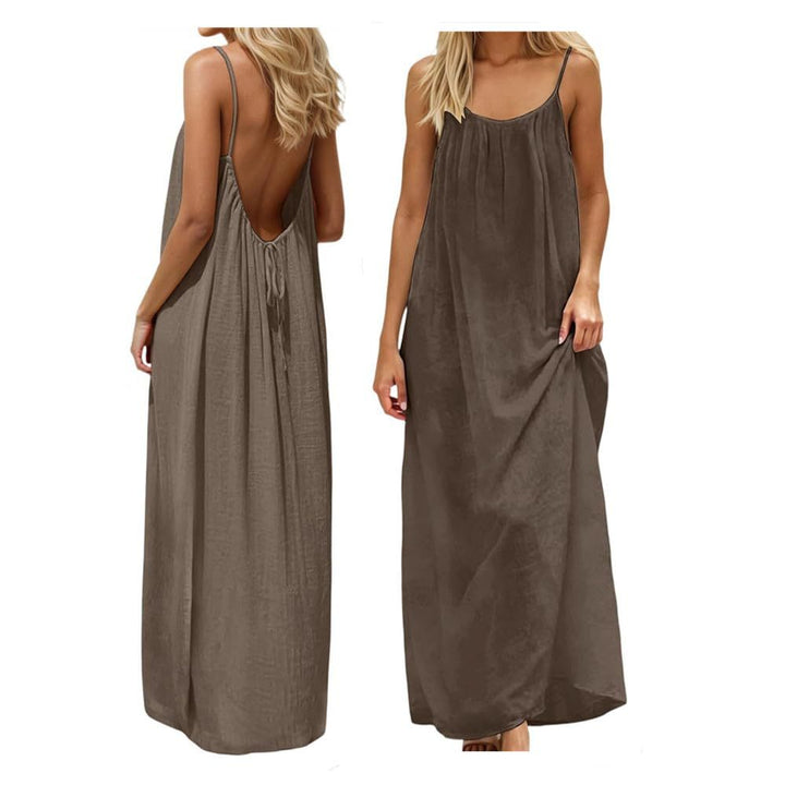 Damen Maxikleid mit tiefem Rücken Drune