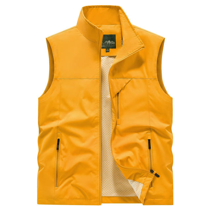 Herren Atmungsaktive Softshell-Outdoorweste mit Mesh‑Innenfutter und Reißverschlusstaschen Drune