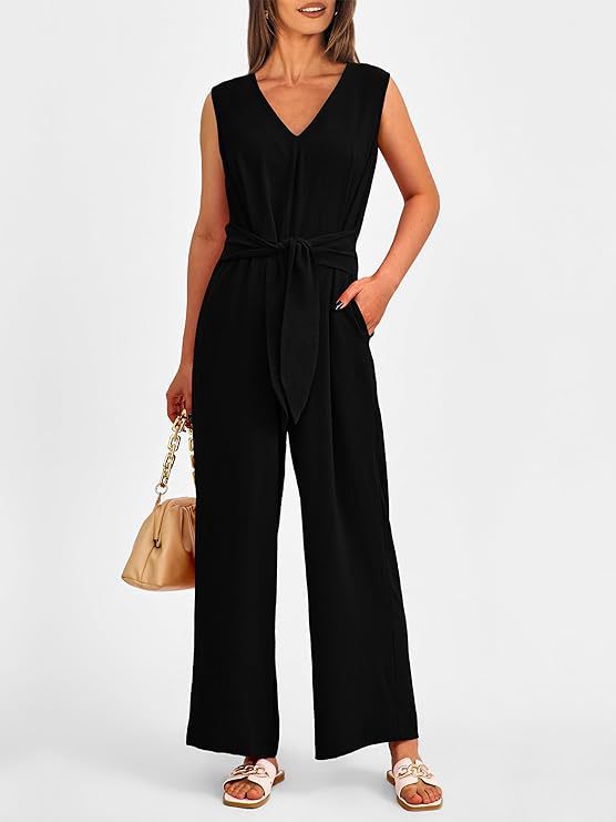 Damen eleganter Jumpsuit mit tailliertem Schnitt und weitem Bein Drune