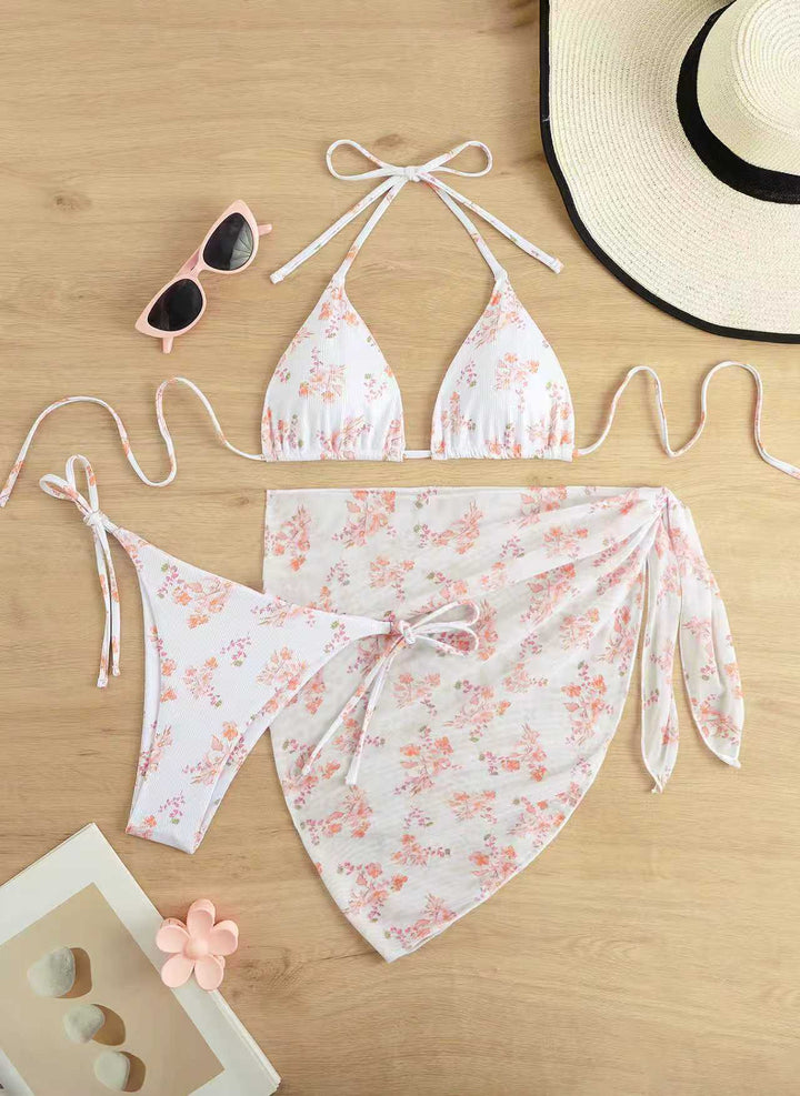 Damen Bikini-Set mit floralem Wickelrock Drune