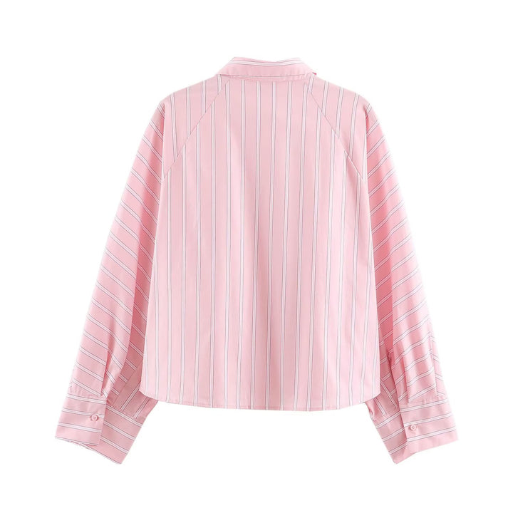 Damen Oversize-Streifenhemd mit Kentkragen und langen Manschetten Drune