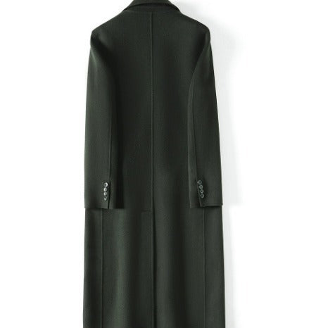 Herren Doppelreihiger Wollmantel mit Kaschmiranteil und schmaler Silhouette Drune