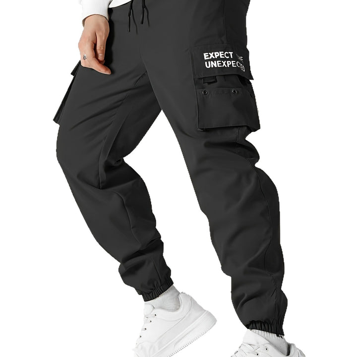 Herren Tapered Cargo-Jogginghose mit elastischem Bund, Multifachtaschen & Bündchen Drune