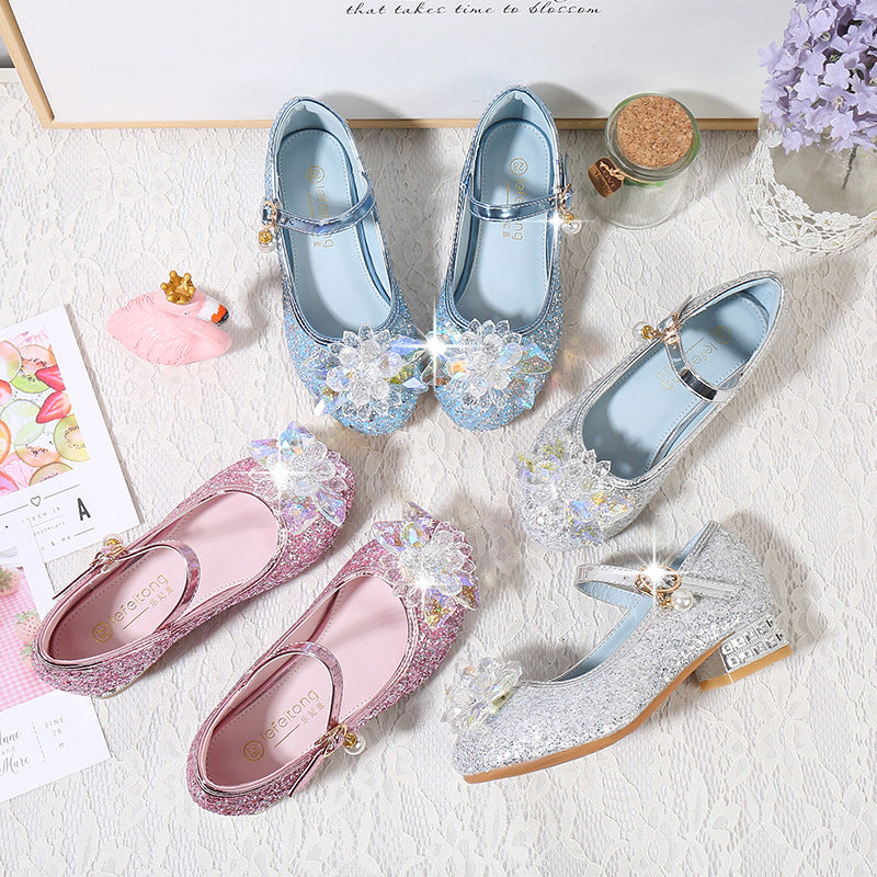 Mädchen Ballerinas mit funkelnden Kristallblüten und Glitzer Drune