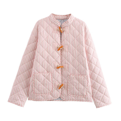 Damen gesteppte Jacke mit praktischen Taschen und Knopfdetails Drune