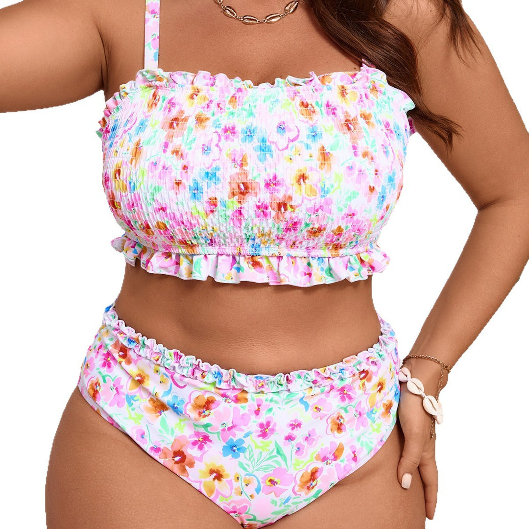 Damen Bikini-Set mit floralen Rüschendetails Drune