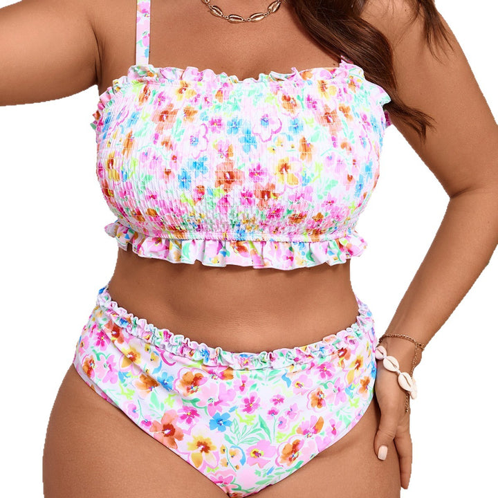 Damen Bikini-Set mit floralen Rüschendetails Drune