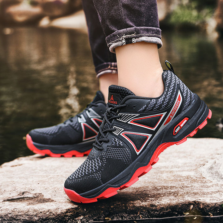 Herren robuster Trailrunning-Trekking-Sneaker mit griffiger Profilsohle und atmungsaktivem Strickoberteil Drune