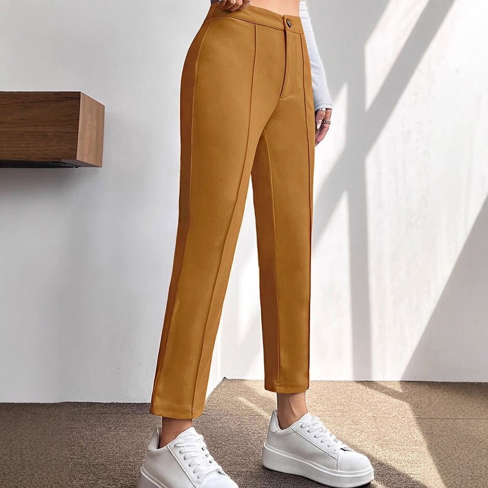 Damen elegante chino Hose mit taillierter Passform Drune