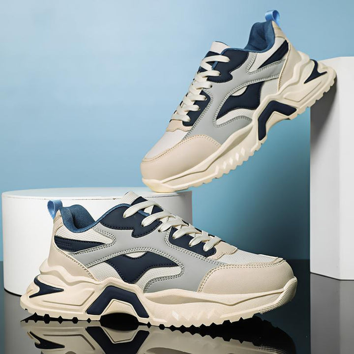 Herren Chunky Retro-Sneaker mit Wellen-Overlay und robuster Profilsohle Drune