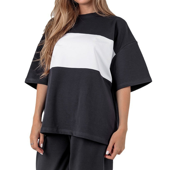Damen lässiges Sportanzug-Set mit oversized Oberteil und bequemen Jogginghosen Drune