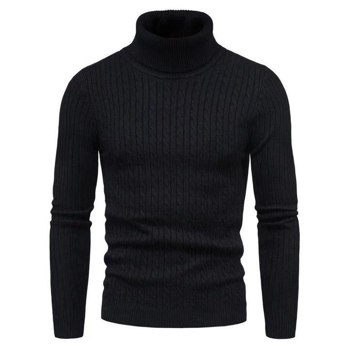Herren nan schlanker Rollkragenpullover mit Zopfstruktur, feinem Rippstrick und elastischen Bündchen Drune