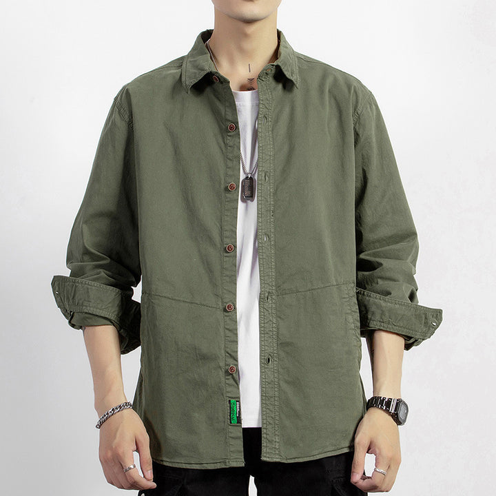 Herren Leichtes Baumwoll-Fieldshirt im Utility-Design mit entspannter Passform Drune