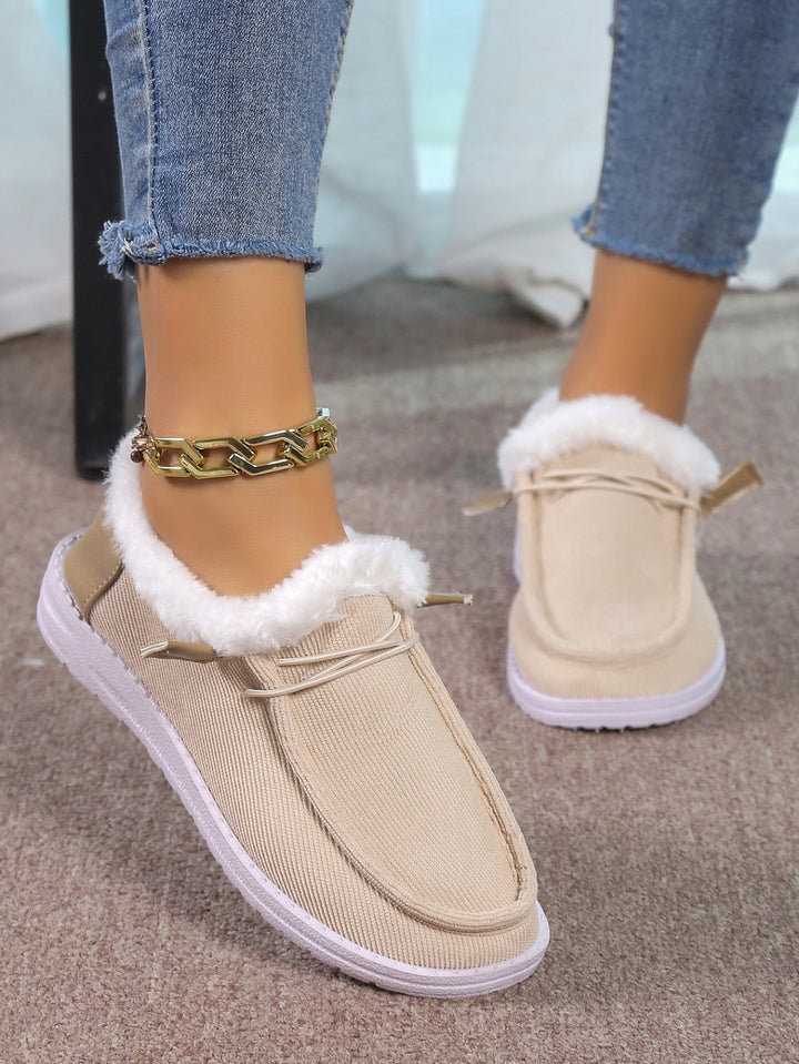 Damen Gefütterte Mokassin-Slipper mit Teddyfutter und profilierter Gummisohle Drune