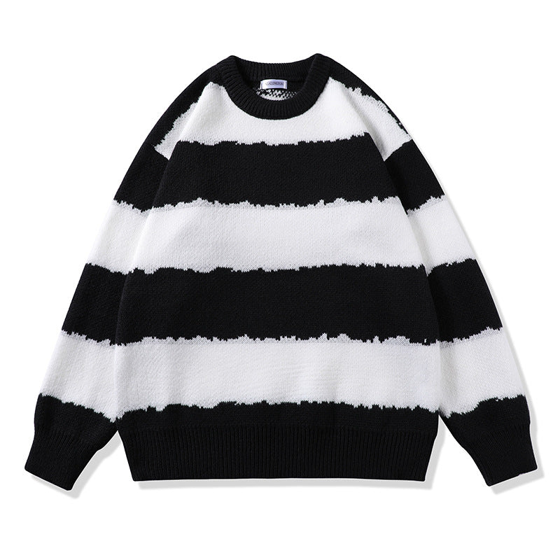 Damen Gemütlicher gestreifter Pullover Drune