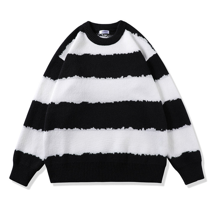 Damen Gemütlicher gestreifter Pullover Drune