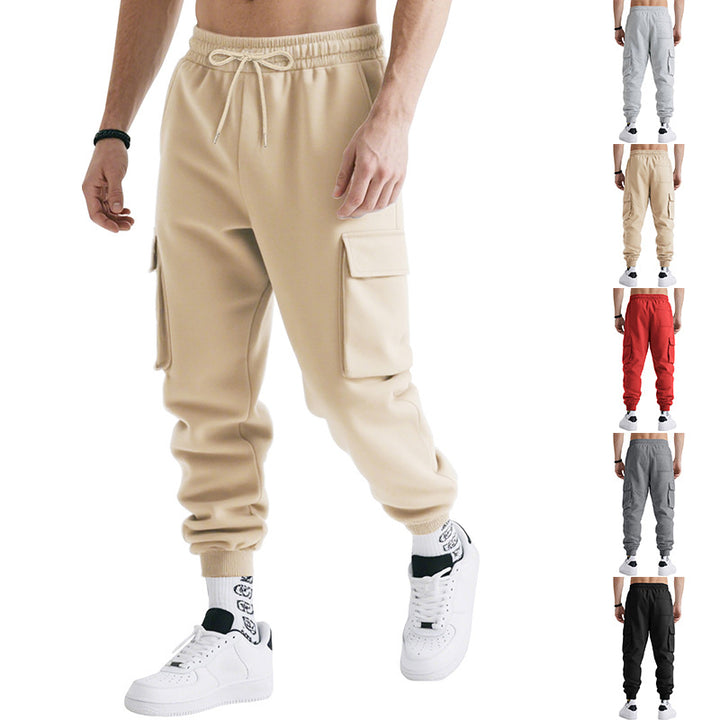 Herren nan multifunktionale leistungsstarke Jogginghose mit großzügigen Klappfächern elastischem Tunnelzug und konischem Beinabschluss Drune