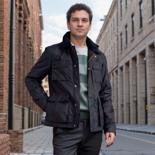 Herren funktionale Sportjacke mit praktischen Taschen und hochschließendem Kragen Drune