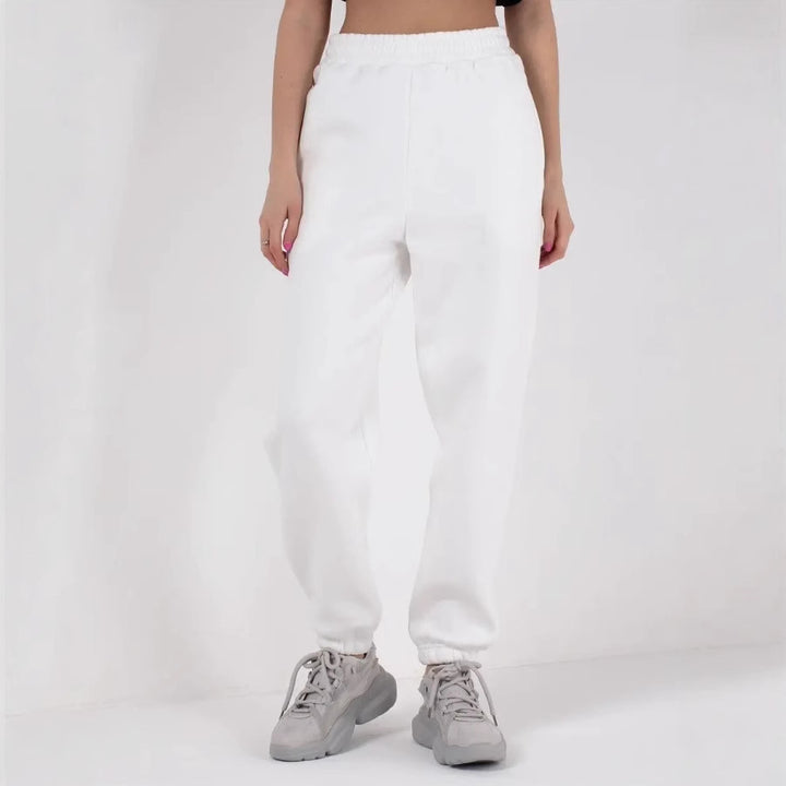 Damen nan gebürstete Relax-Jogginghose mit extra weitem Bein und elastischem Rippabschluss Drune