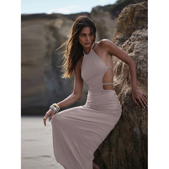 Damen Elegantes Wickelkleid mit cut-out Details und figurschmeichelndem Schnitt Drune