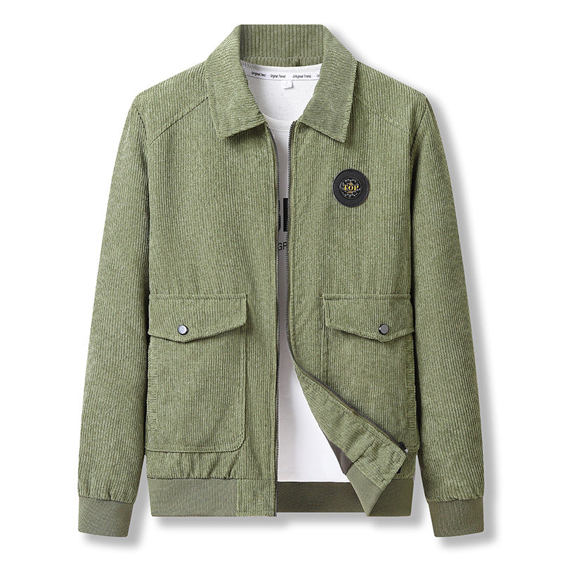 Herren modische Cordjacke mit praktischen Taschen Drune
