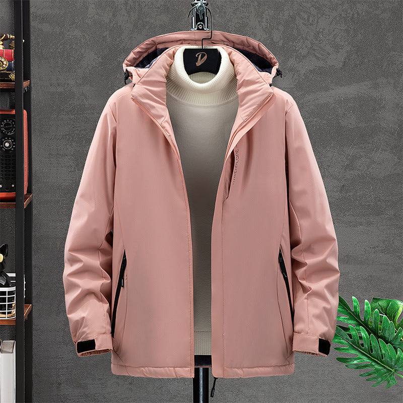 Herren Leichte Wetterjacke mit verstecktem Kapuzenkragen Drune