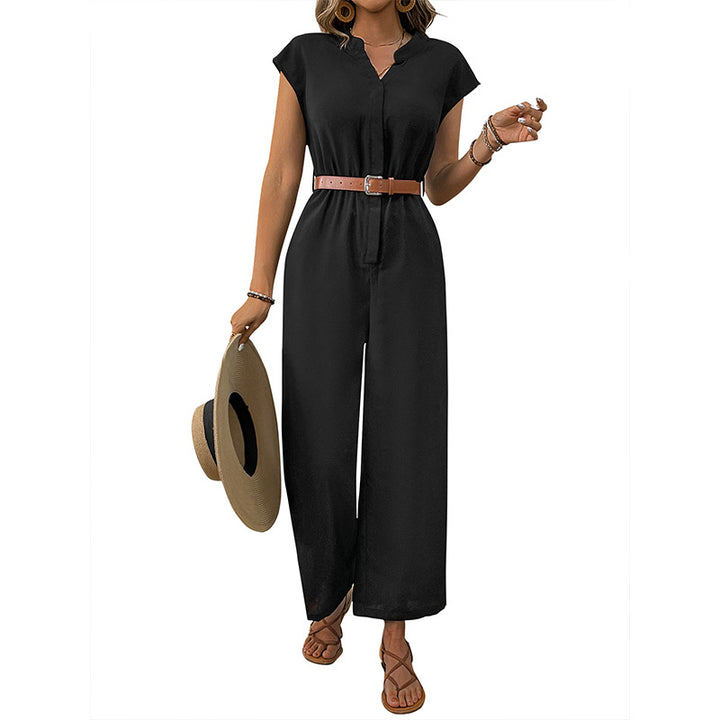 Damen Jumpsuit mit elastischem Bund und schickem Taillengürtel Drune