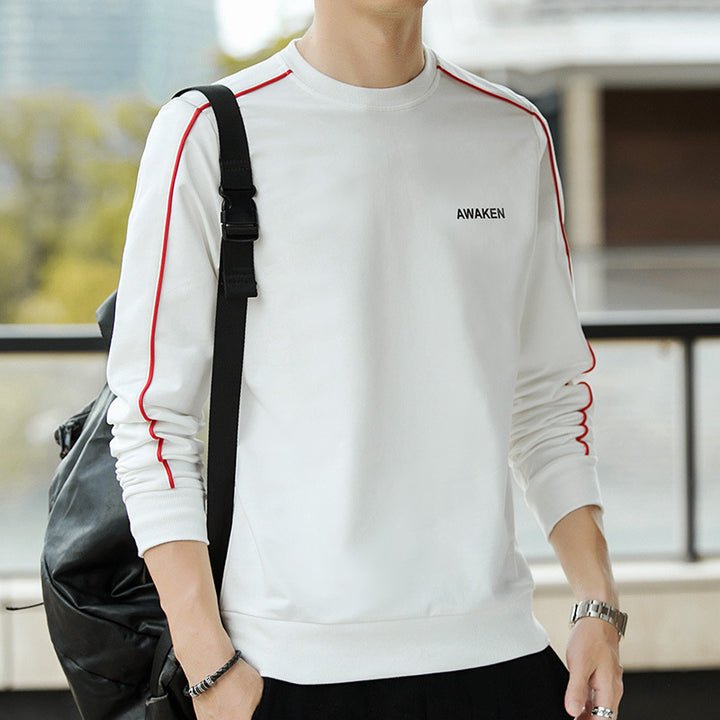 Herren Crewneck‑Sweatshirt mit Kontrastpaspel und schmaler Silhouette Drune