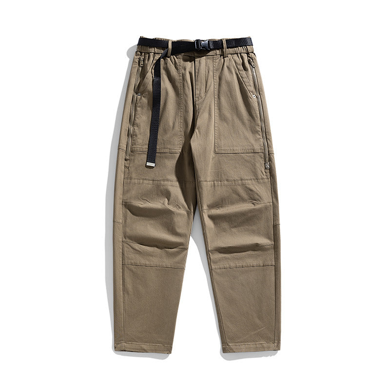 Herren Tapered Utility-Cargohose mit integriertem Webgurt, Kniepaneelen und Reißverschlusstaschen Drune