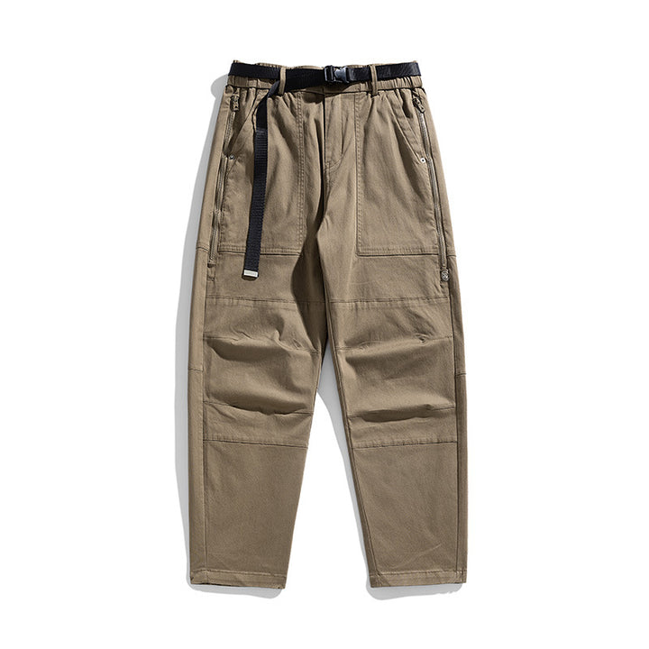 Herren Tapered Utility-Cargohose mit integriertem Webgurt, Kniepaneelen und Reißverschlusstaschen Drune