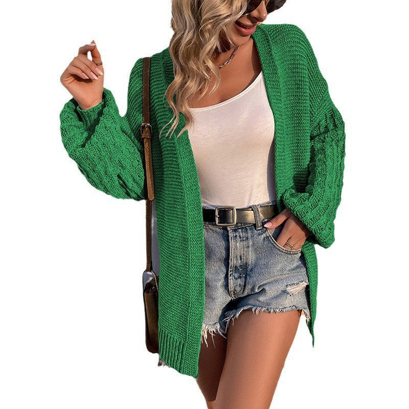 Damen Strickjacke mit lässigem Schnitt und Zopfmuster Drune