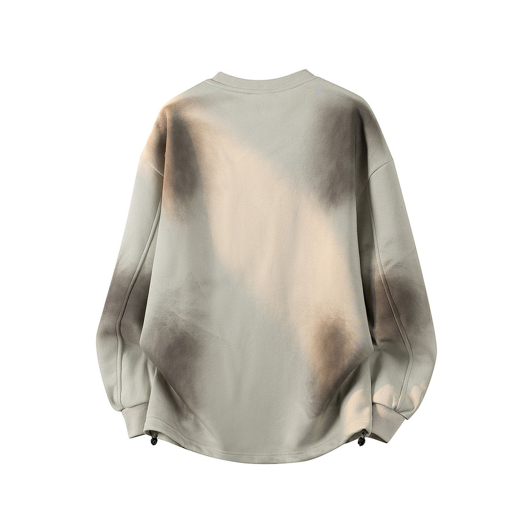 Damen Oversize-Sweatshirt mit gesticktem Schriftzug, abgerundetem Saum & überschnittener Schulter Drune