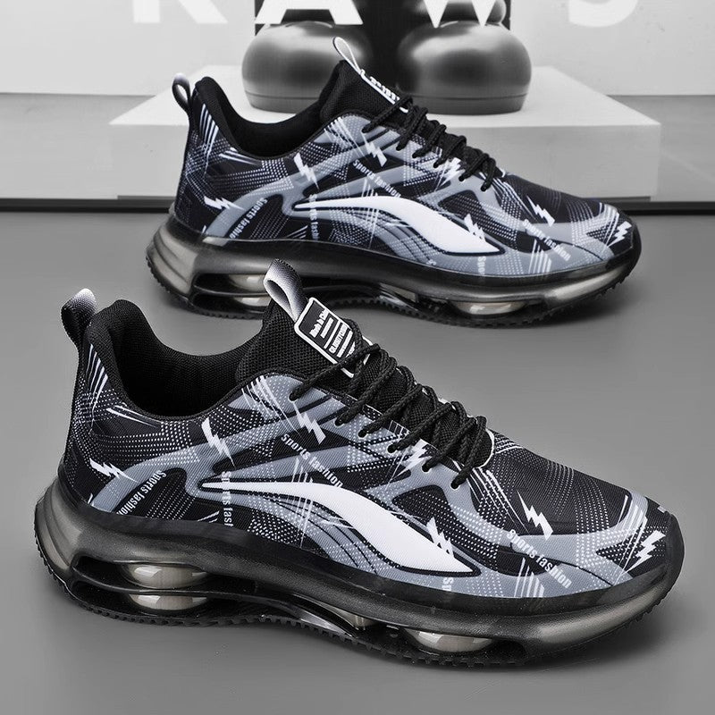 Unisex atmungsaktive Laufsneaker mit sichtbarer Luftkammersohle und reflektierendem Mesh-Obermaterial Drune